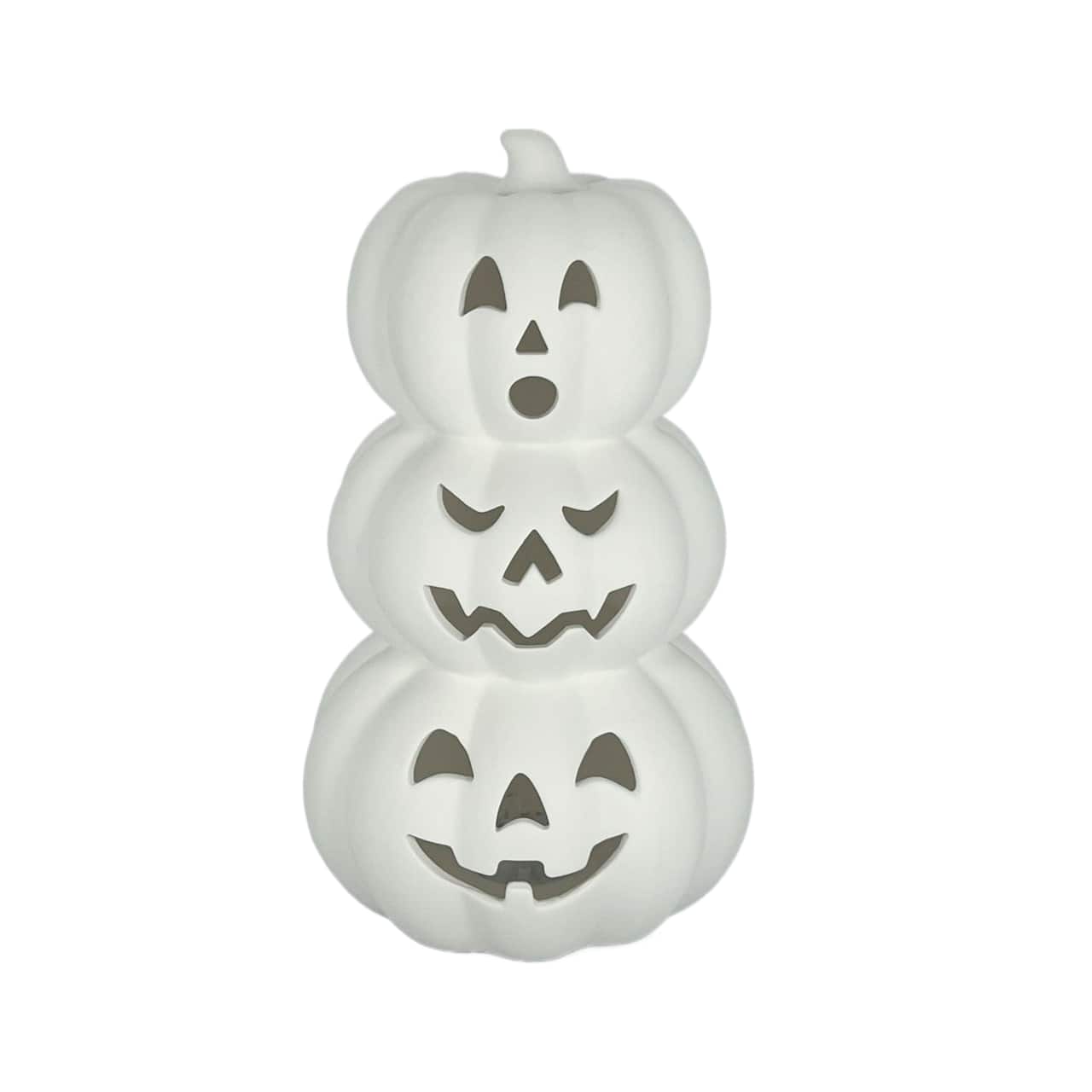 7.75" DIY Ceramic LED Stacked Jack-o'-Lanterns Décor by Make Market®
